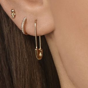 Baublebar 14K Gold Plated Safety Pin Earrings